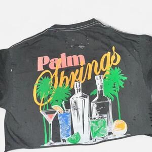 Palm Springs Cocktail Club Cropped Thrashed Tee – by Strange Daze Lrg
